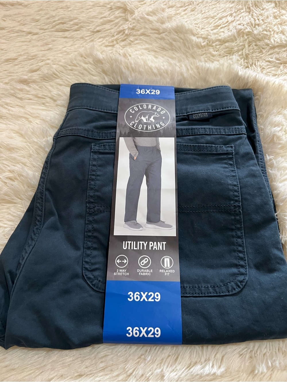 Colorado Clothing Men’s Dark Blue Utility Relaxed Jeans
